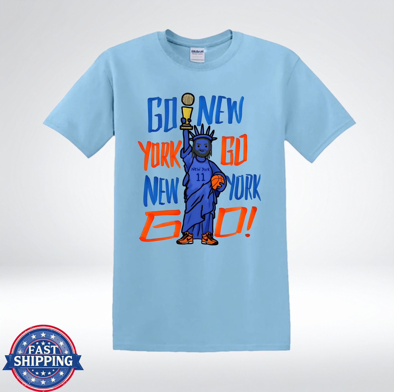 Go New York Go Basketball Fan Statue Victory Graphic T-Shirt