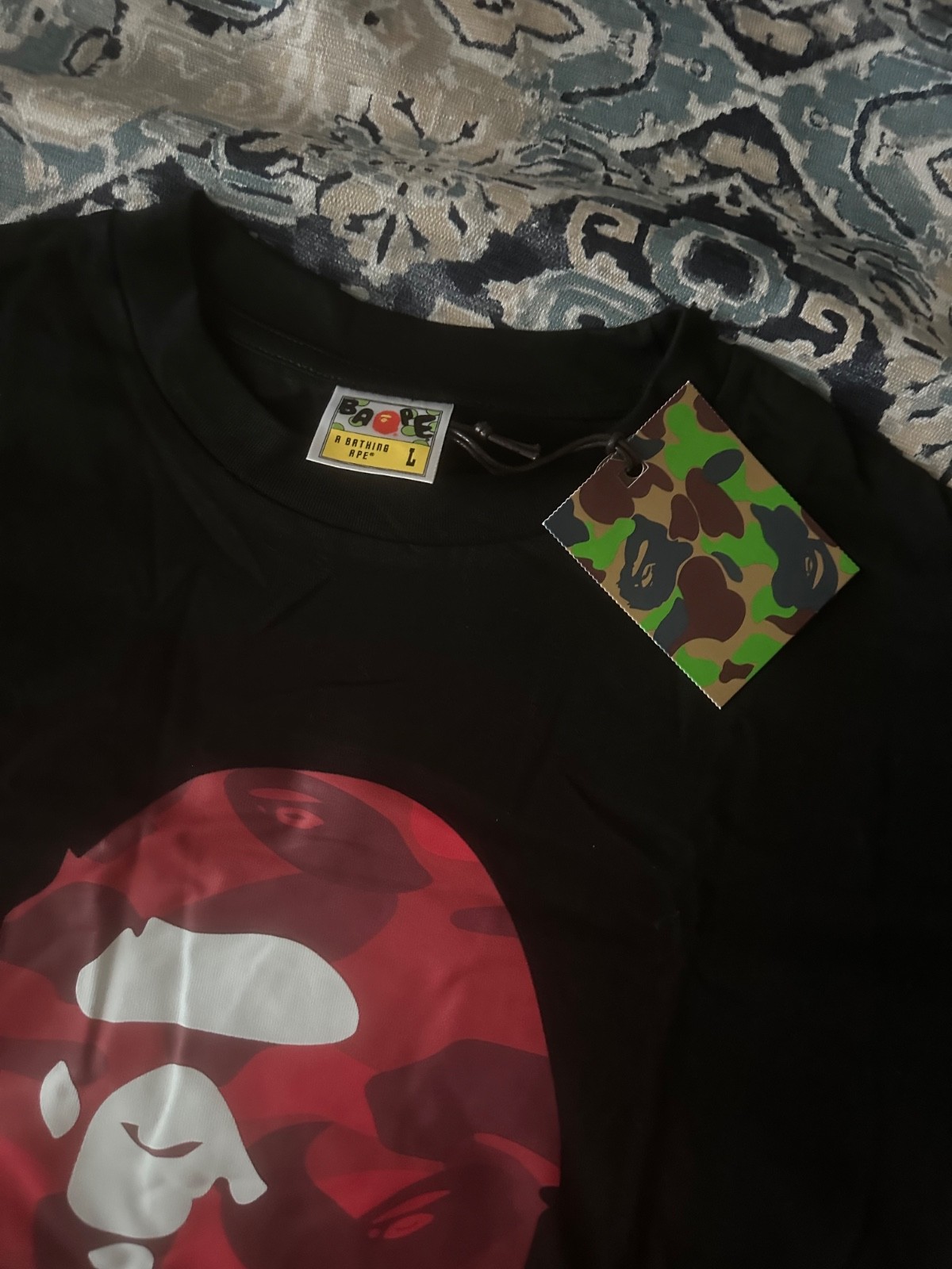 BAPE T-shirt Men’s Size Large Red and Black