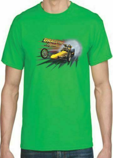 Adult DryBlend® T-Shirt – (YELLOW DRAGSTER LEGENDS – HOT ROD)