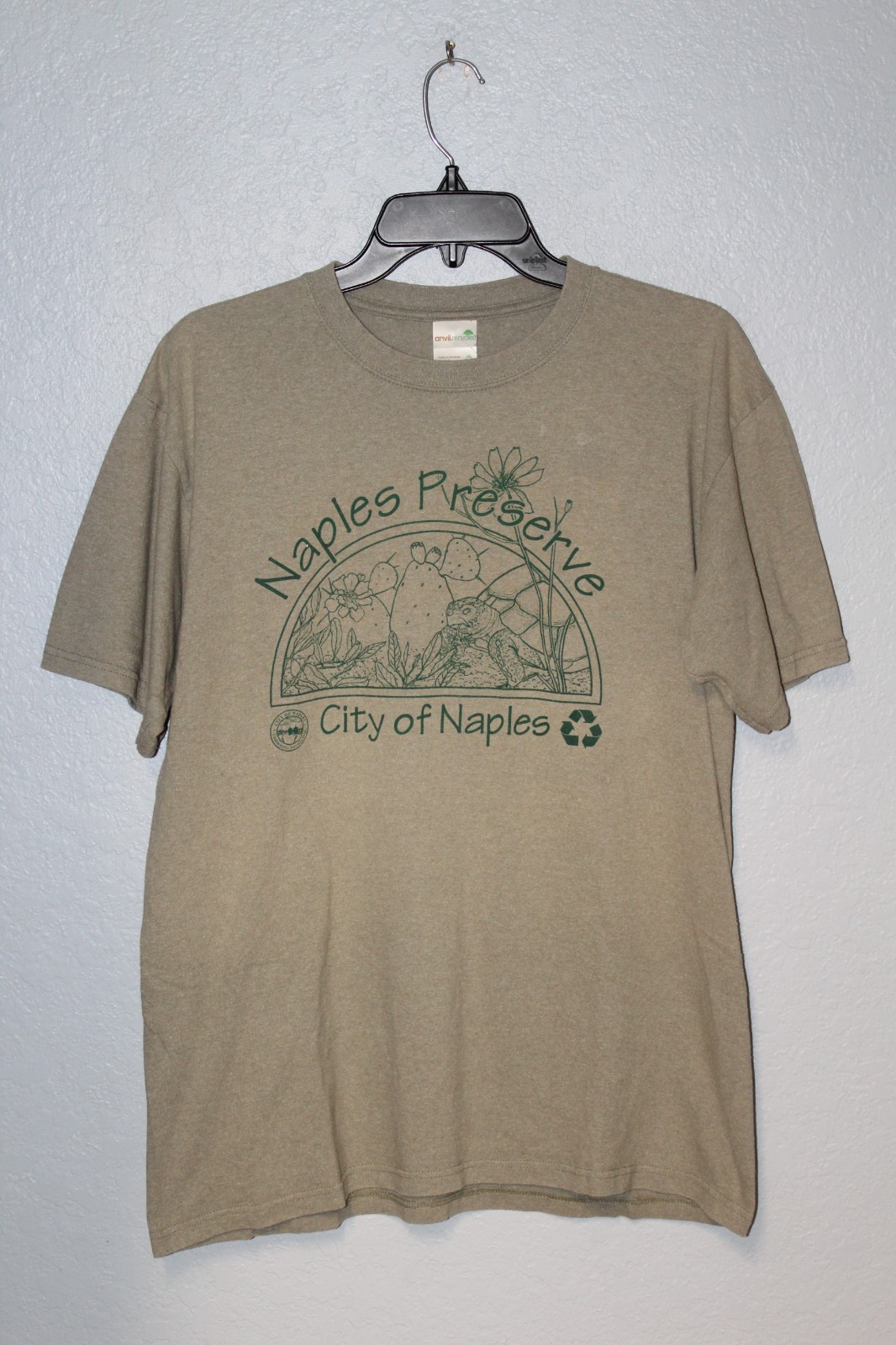 VINTAGE NAPLES FLORIDA Preserve Eco Pull-On Crewneck Y2K Tee T-Shirt Men LARGE