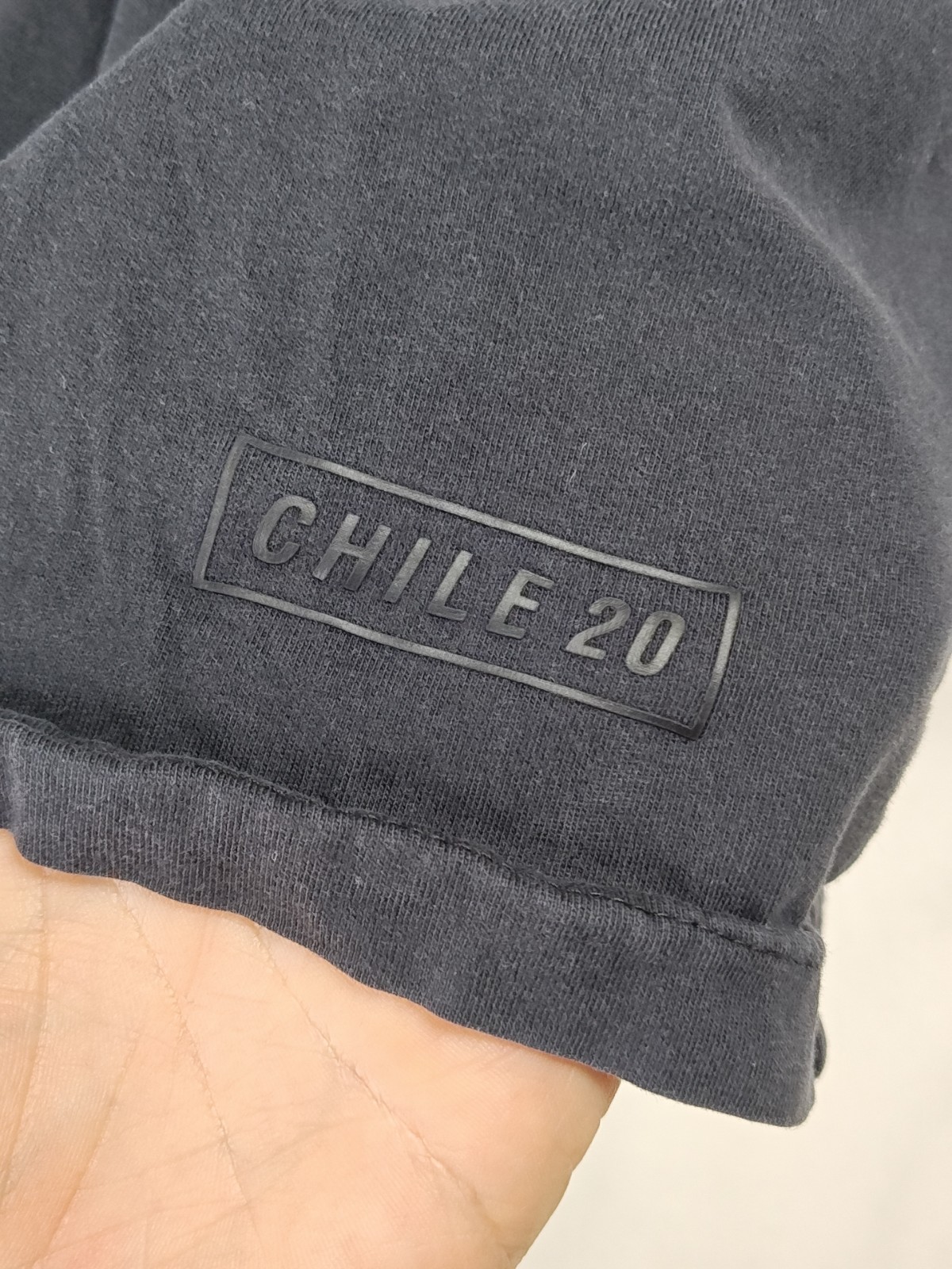 adidas Chile 20 Trefoil T-Shirt Mens Large Black Tonal Logo Heritage Soccer Tee