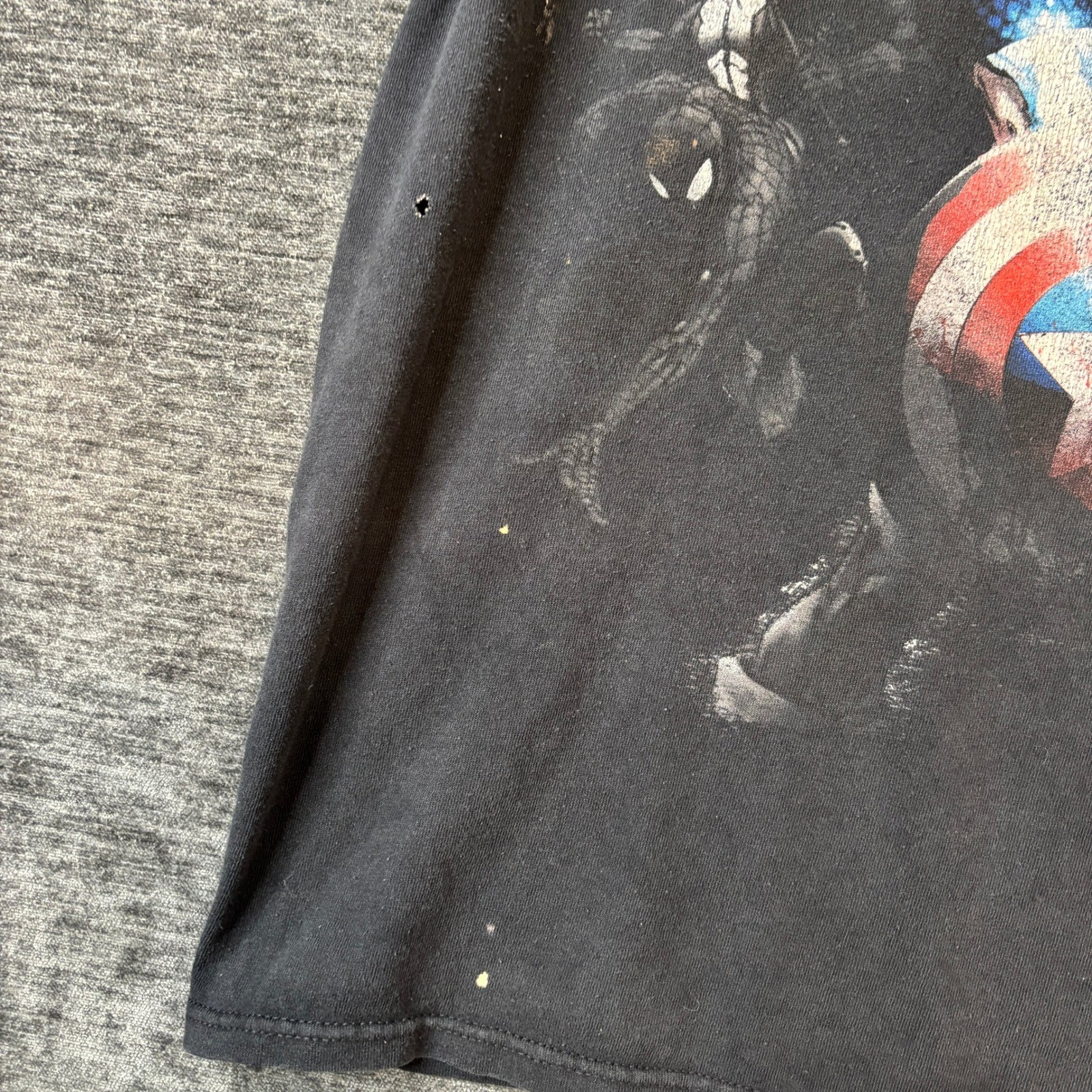 Marvel Avengers X-Men Mad Engine Graphic T-Shirt Mens XL Black Captain America