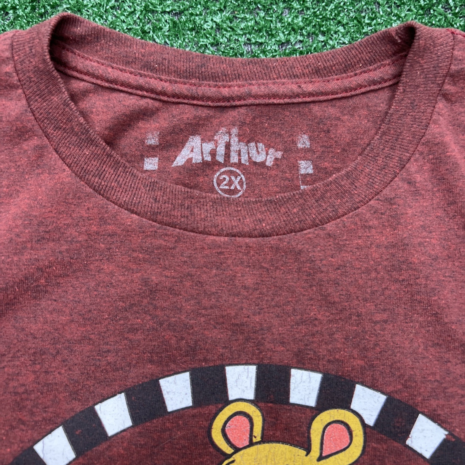 Arthur PBS Cartoon Intro T-Shirt Short Sleeve Red Mens Size 2XL