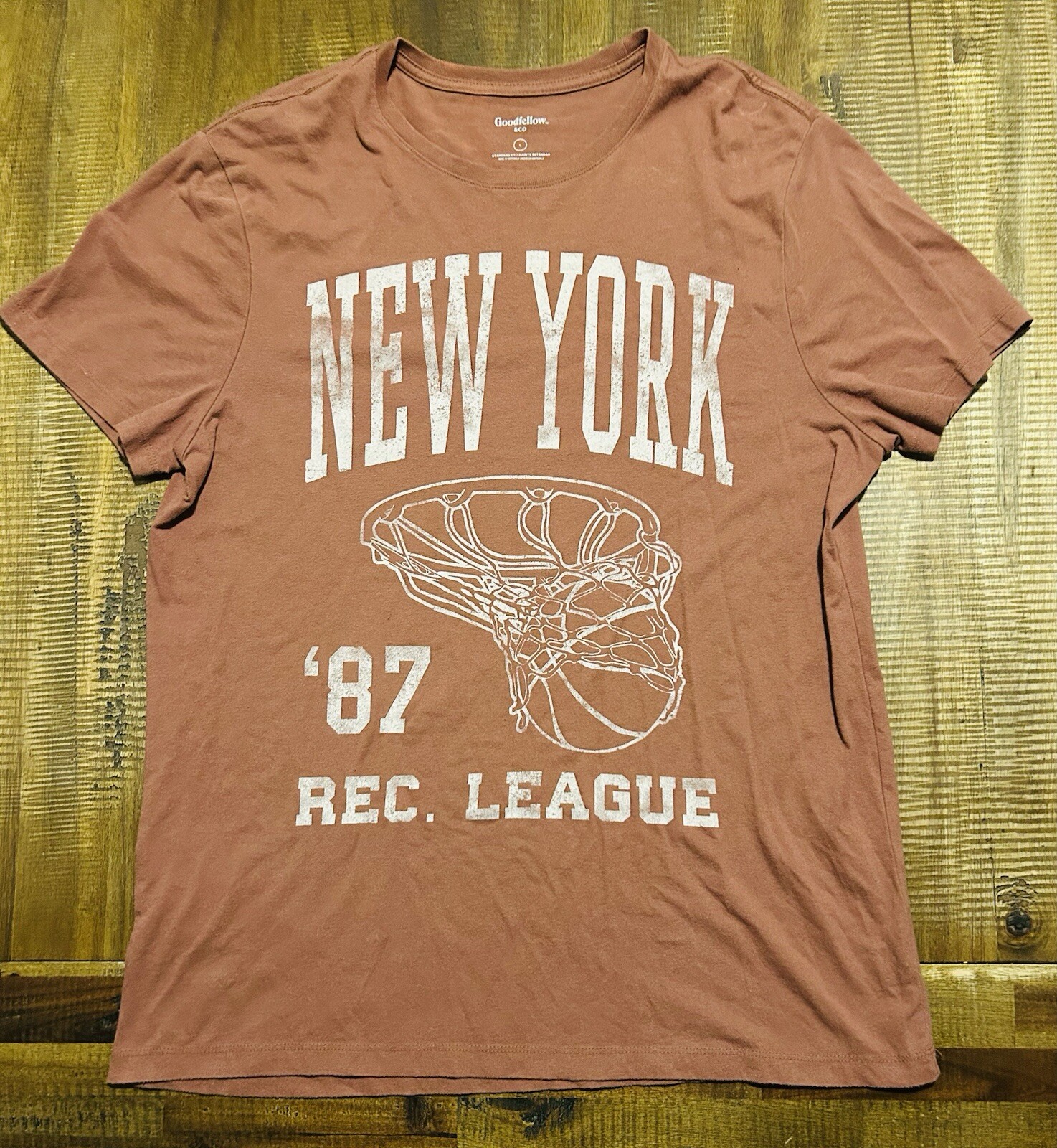 Goodfellow Graphic T-Shirt New York Basketball League Unisex Size Adult Large