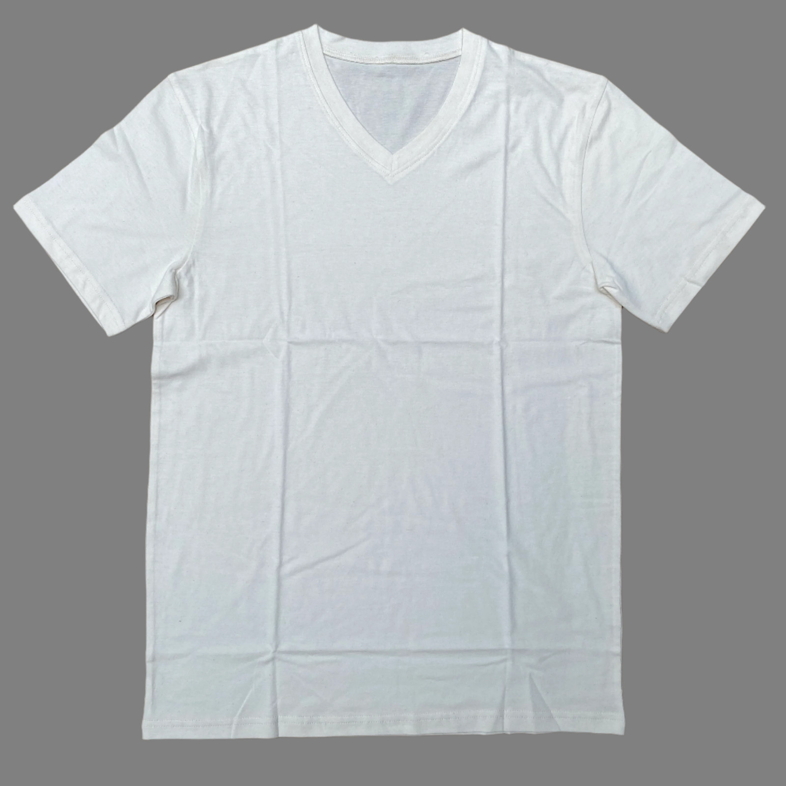 Primal Thread Men’s Slim Athletic V-Neck T-Shirt 100% Organic Cotton Undyed XL