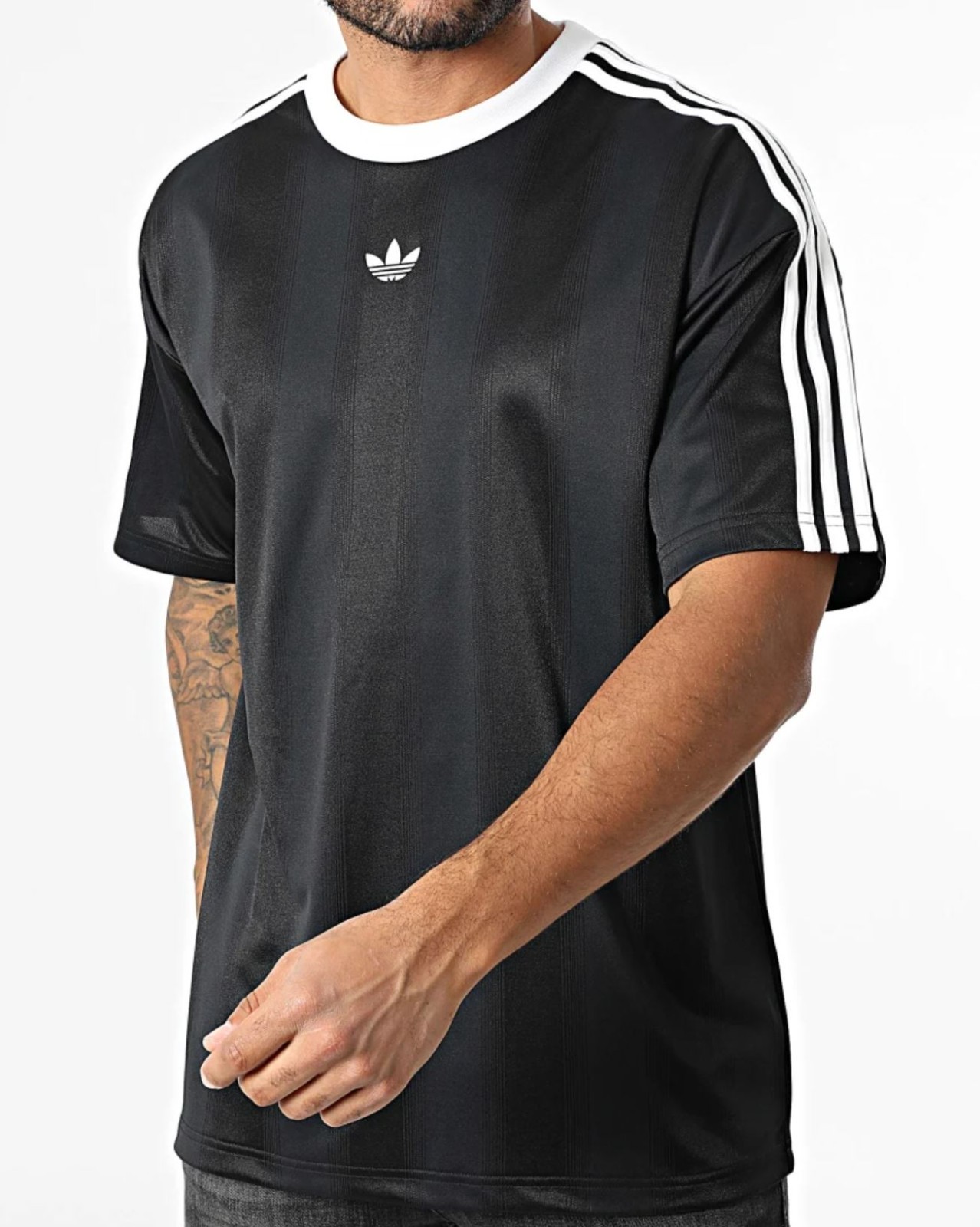 RARE! NEW MEN’S ADIDAS ORIGINALS TREFOIL JACQUARD SHIRT ~SIZE XL #JW587 BLACK