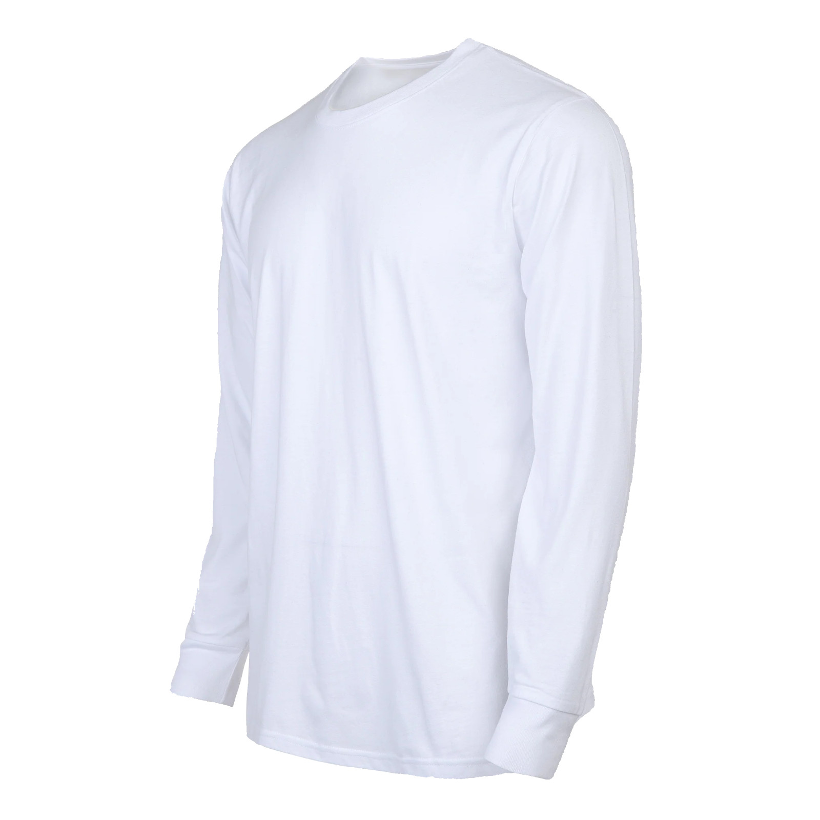 Cotton T- Shirt Crew Neck Long Sleeves Men’s Shirts Ribbed Cuff and Neck Solid