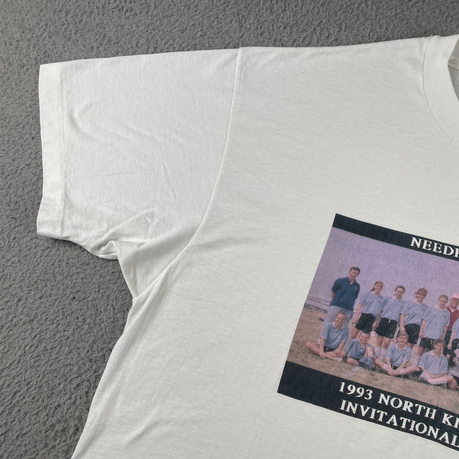 Vtg Hanes XL White T Shirt 1993 North Kingstown Soccer Invitational Made In USA
