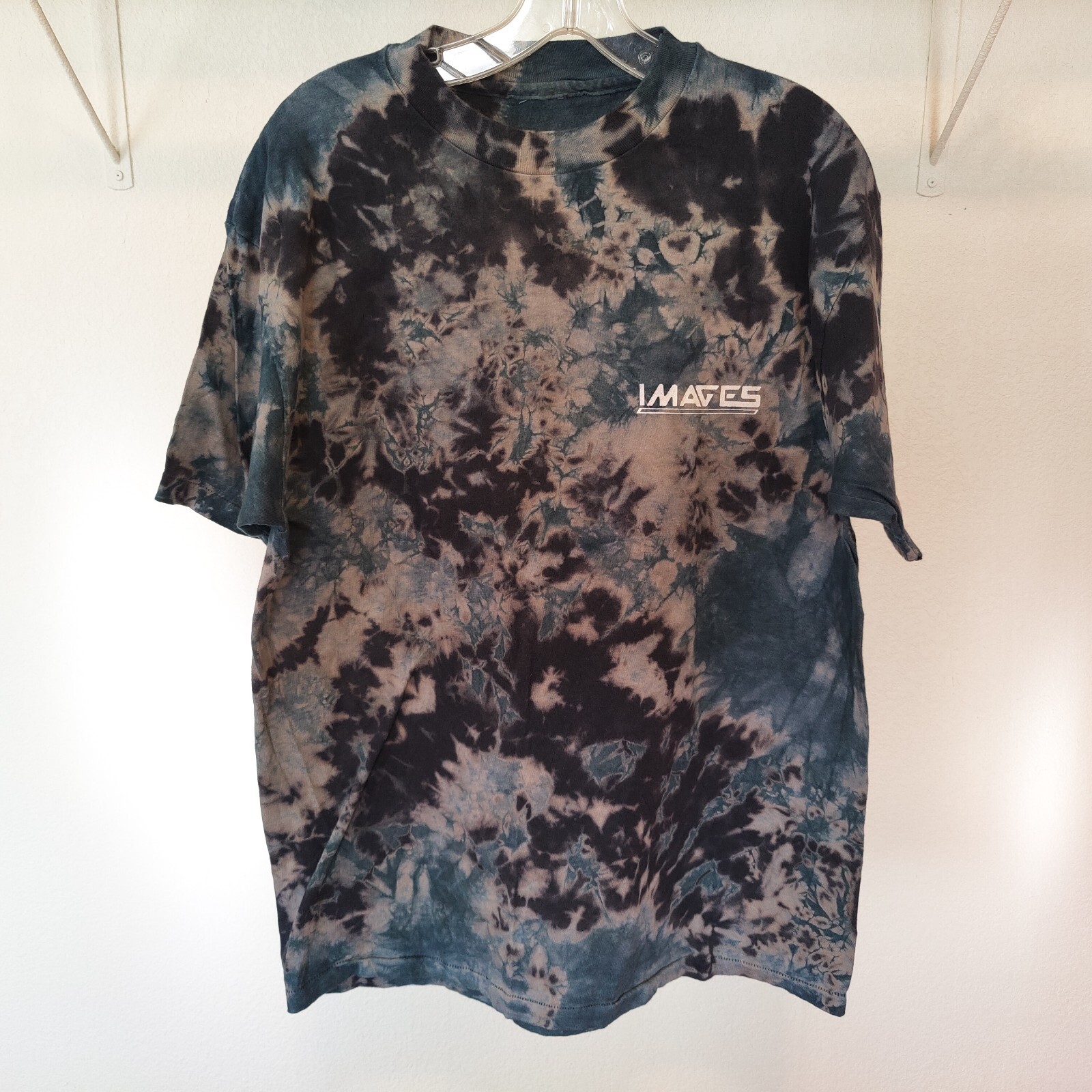 “IMAGES” 80s tie-dye rasta wear jamaica shirt paper thin deadstock crumple style