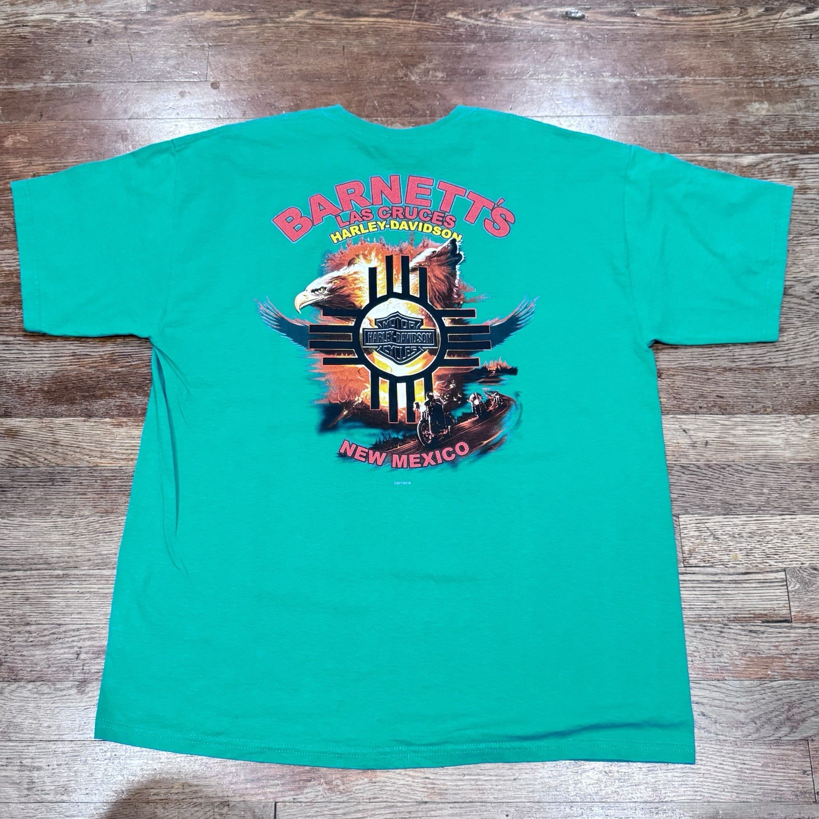 Harley-Davidson Genuine Motorcycles Barnett’s New Mexico Eagle Green XL