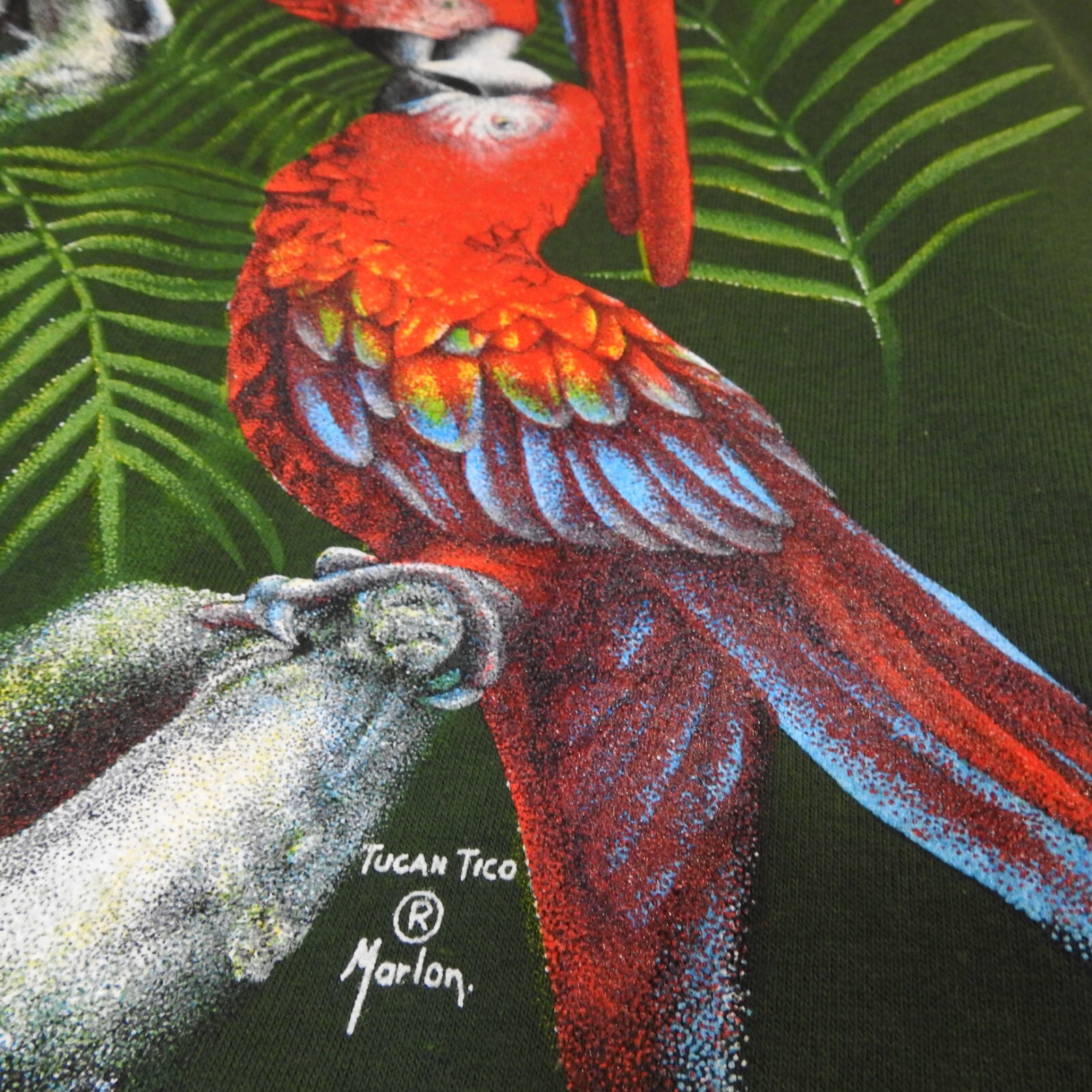 Vintage Tucan Tico Costa Rica Macaw Graphic T Shirt Size L Green New With Tags