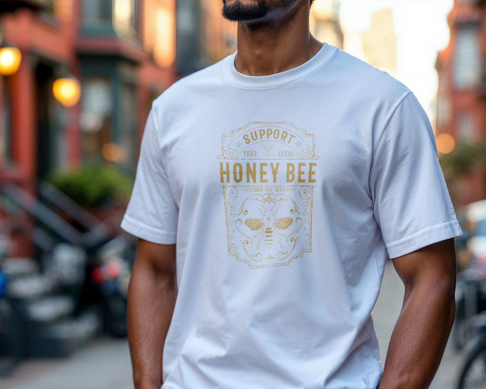 Support Your Local Honey Bee T-Shirt – Save the Bees Graphic Tee A316