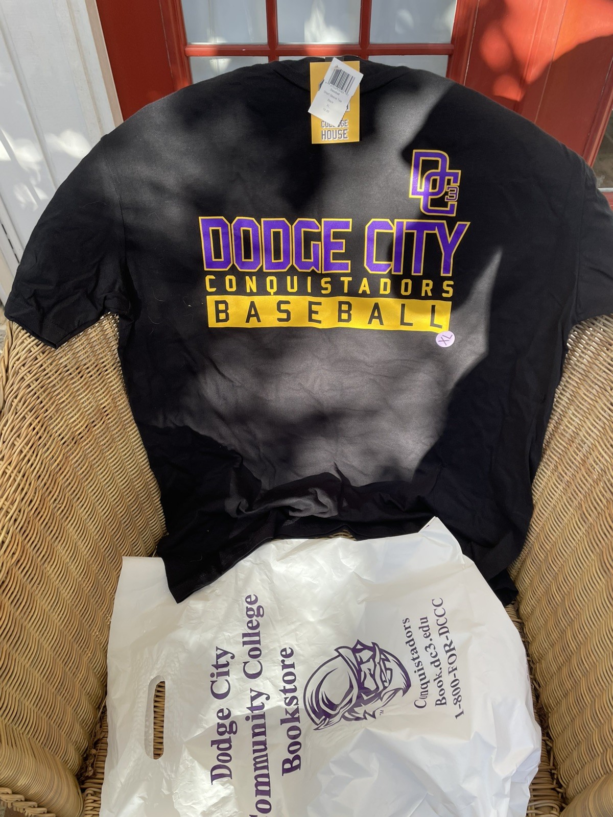 Dodge City Community College Conquistadors Baseball Tee Shirt -NWT Black XL DC3