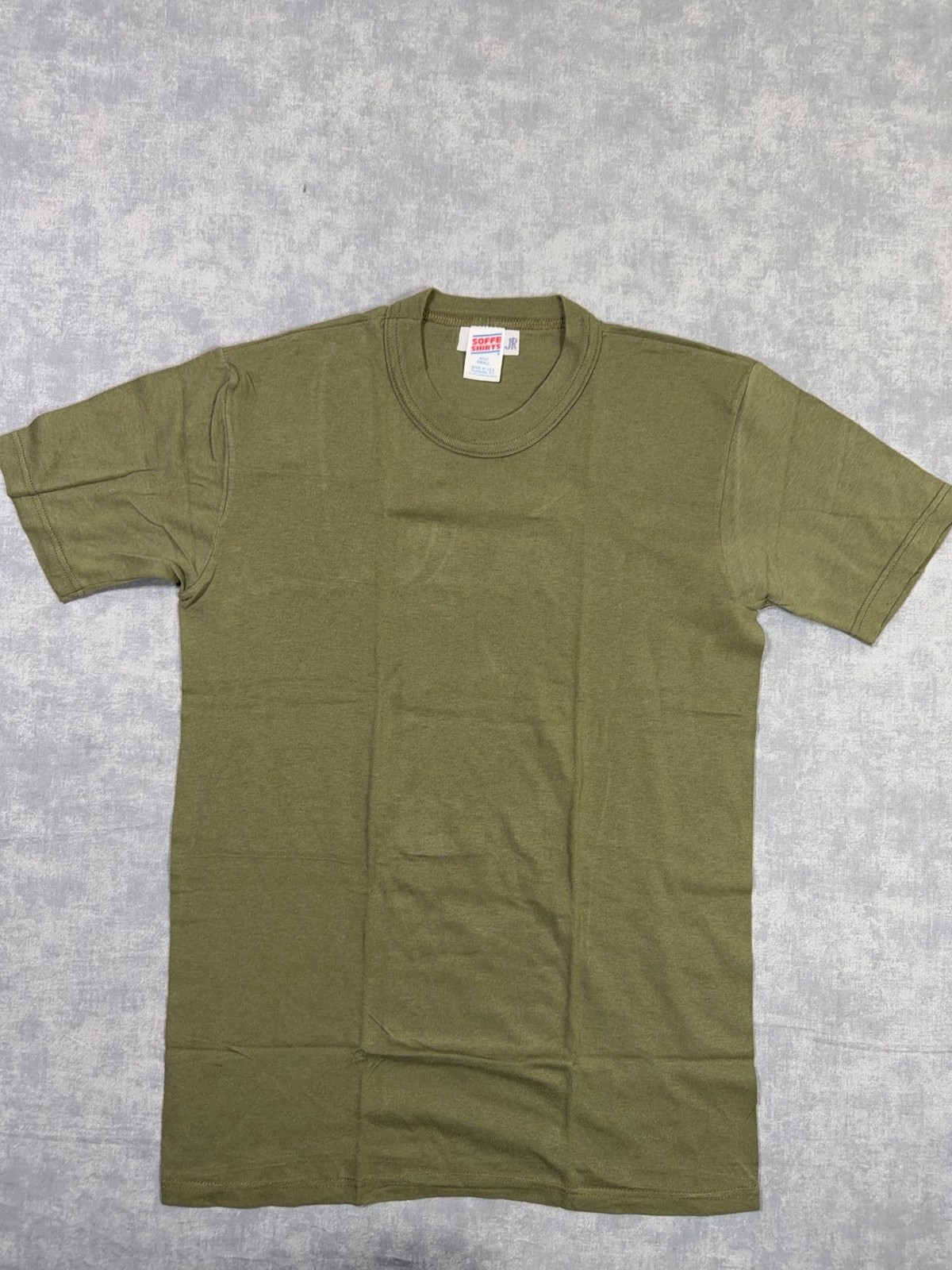 Vintage Soffe Shirts Shirt Mens S Green Basic Crew Tee Made In USA Poly Cotton