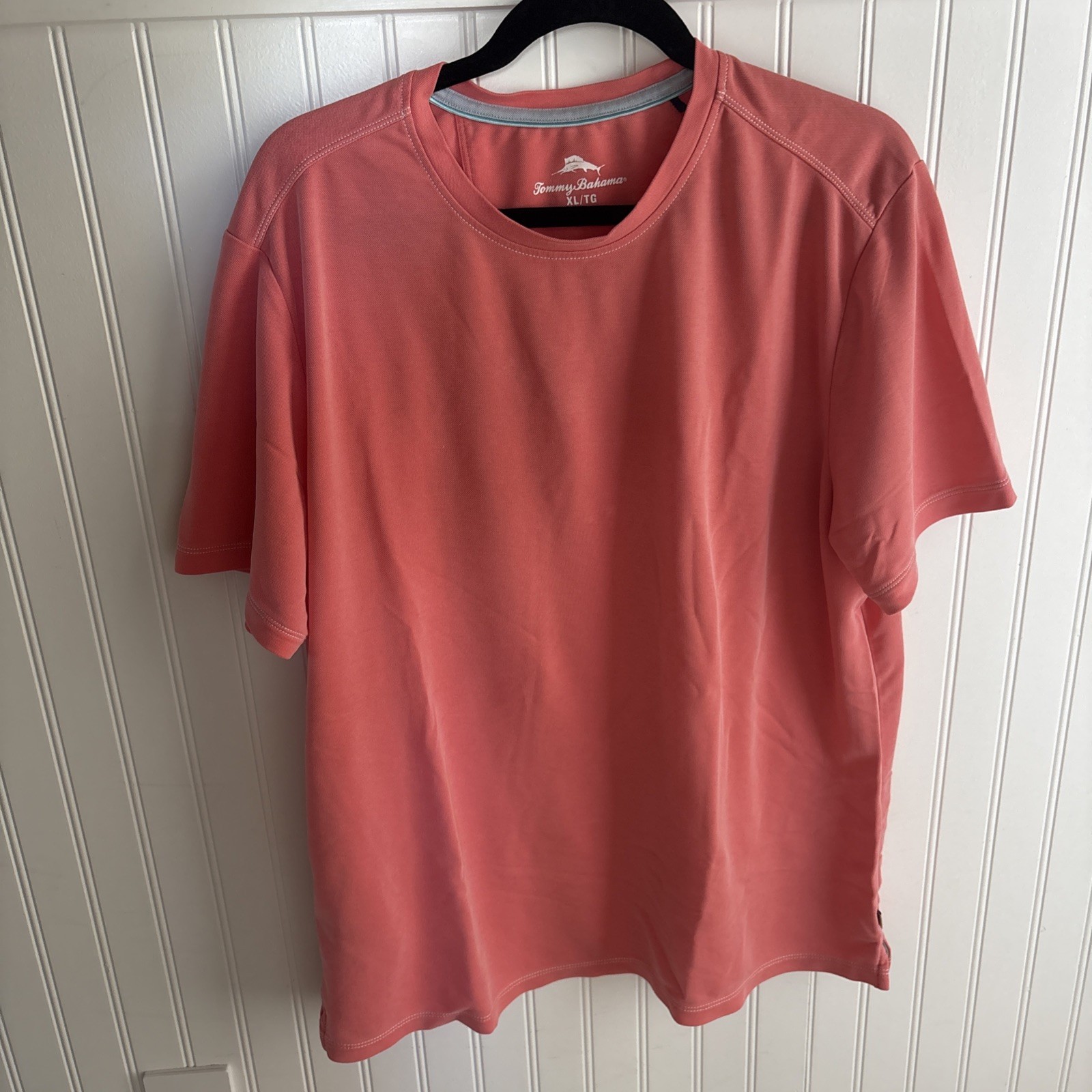 Tommy Bahama Mens Salmon/Coral Tencel Polyester Short Sleeve T Shirt Size XL