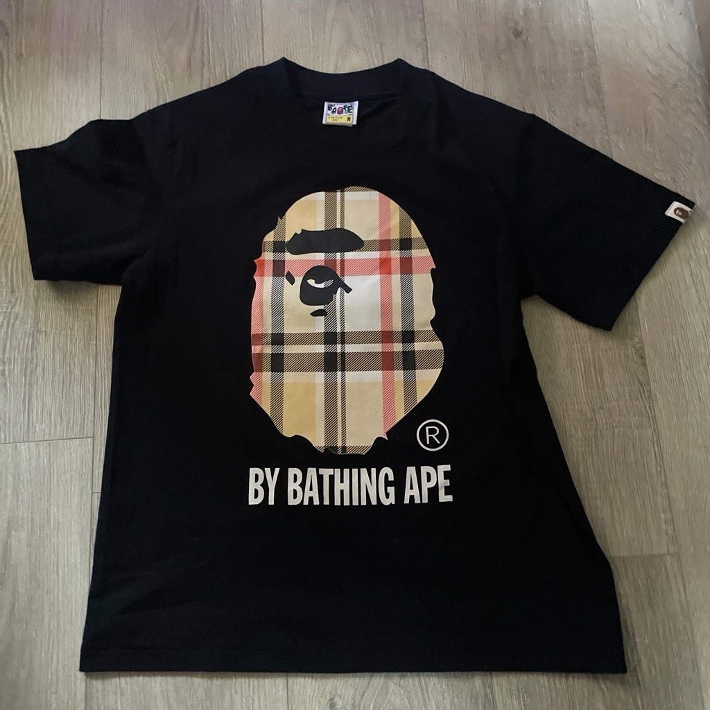 A Bathing Ape BAPE Black Ape Head Logo Graphic Print Crew Neck Tee Men’s M