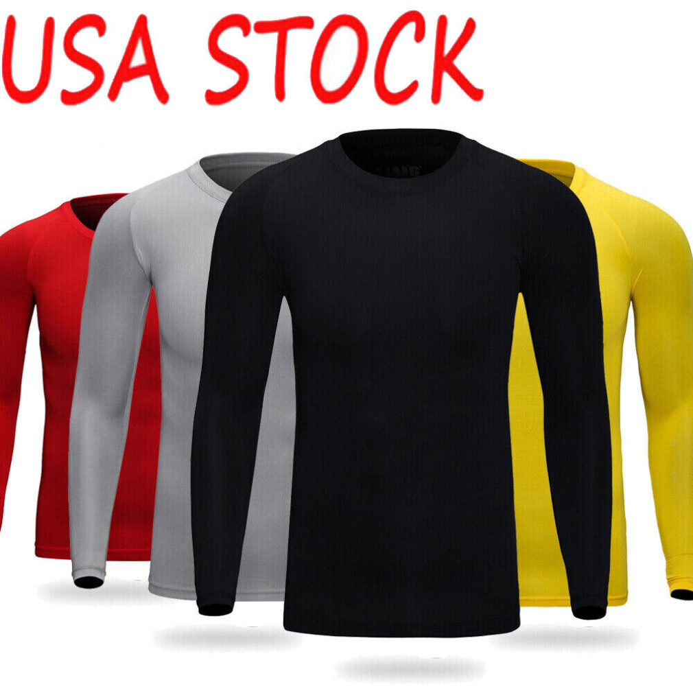 Athletic Long Sleeve Compression Shirts Men’s Dry Fit Sports Gym Shirts Workout