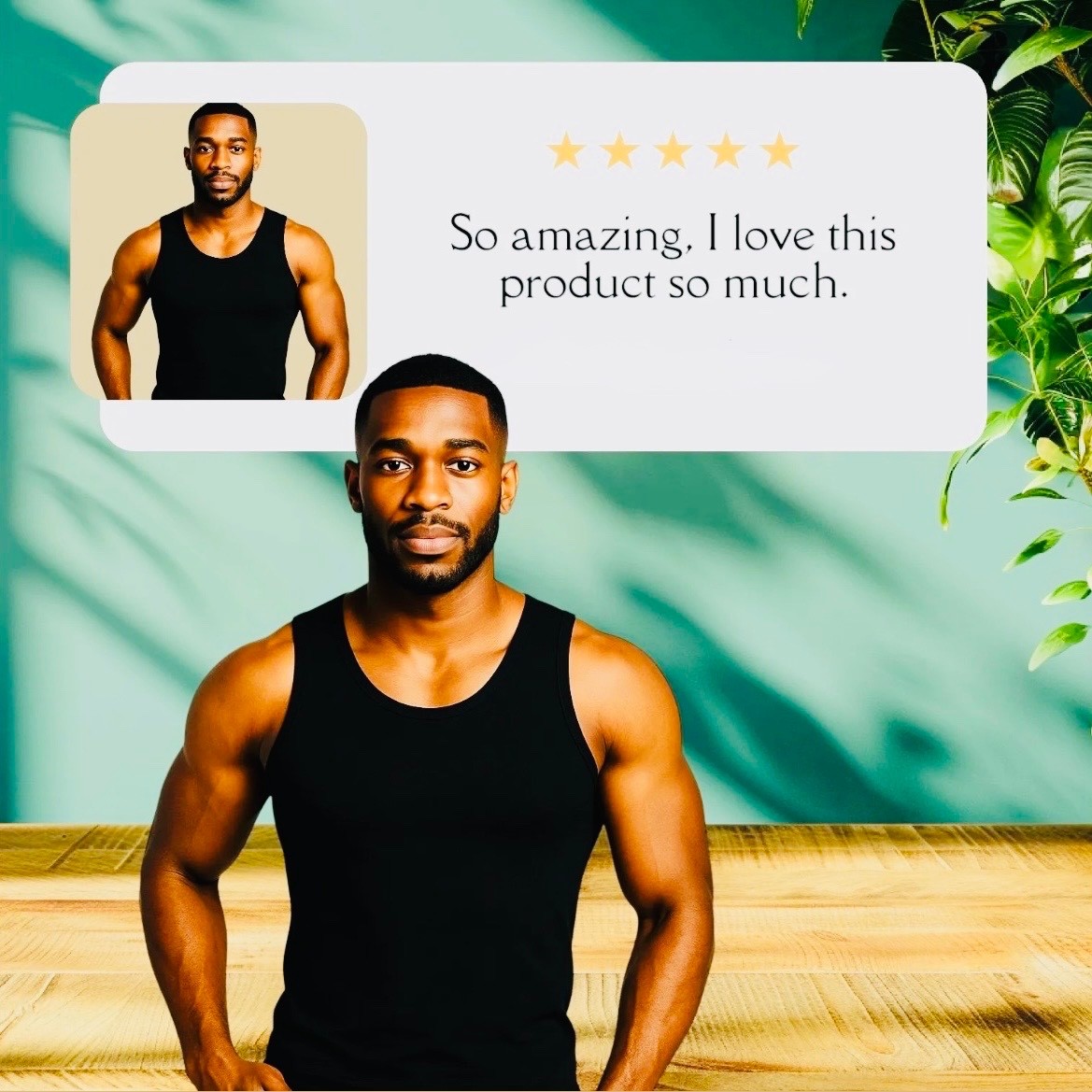 Insta Slim Men’s Slimming Compression Tank Top Shapewear Black White