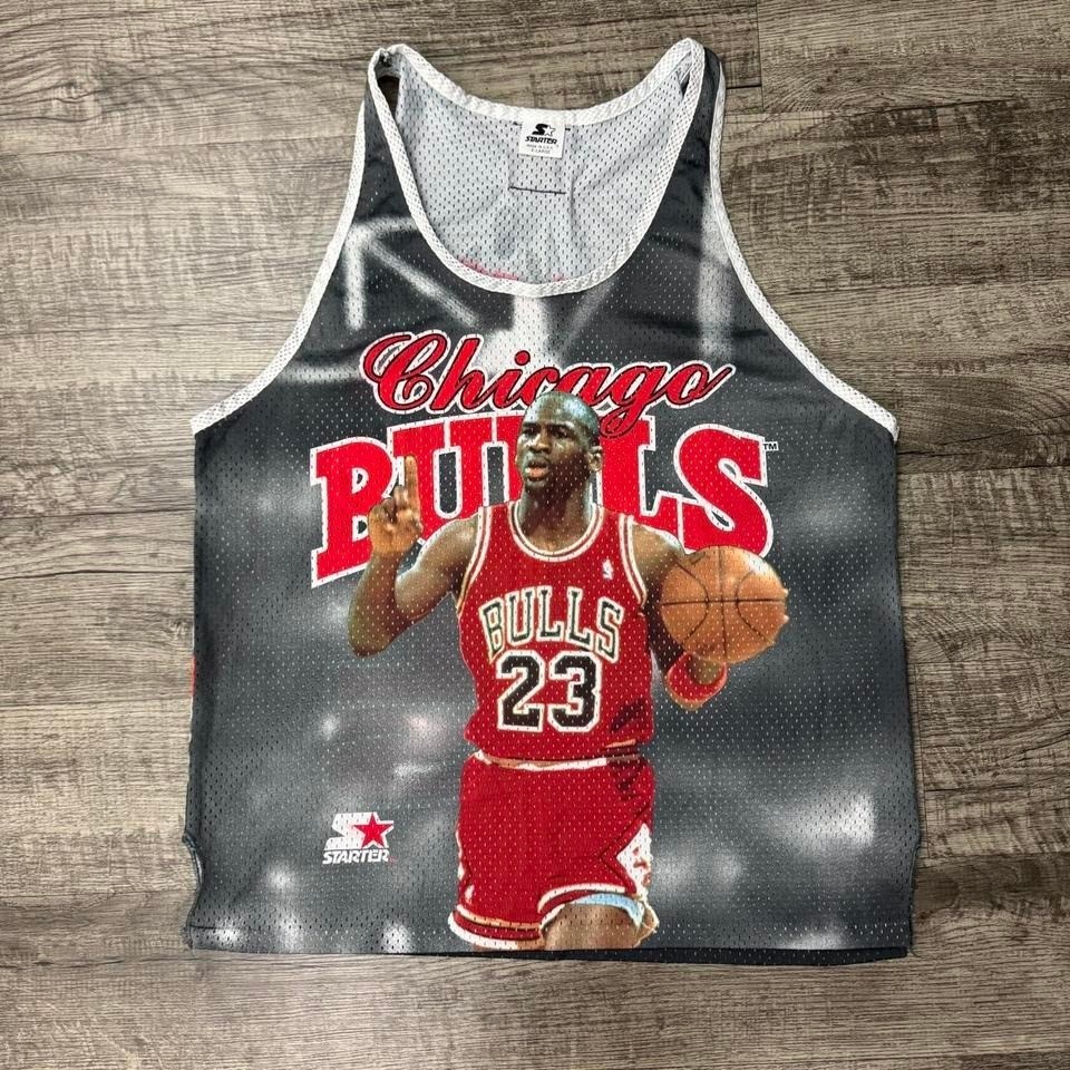 Vintage 90s Michael Jordan Chicago Bulls Starter Tank Jersey Hot Starter XL