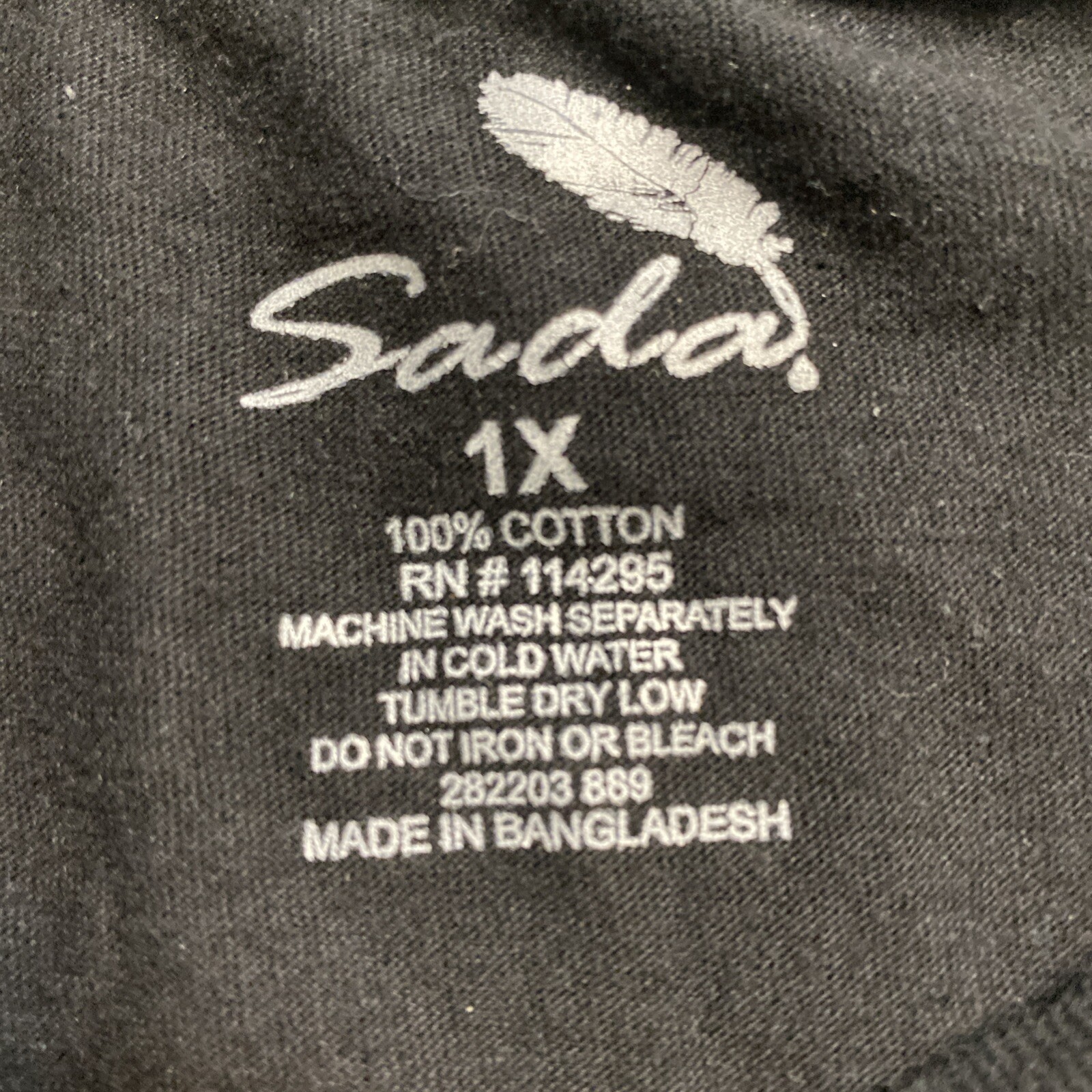 Sada T Shirt Mens XL Black Short Sleeve Cotton Basic Soft Solid Adult Top