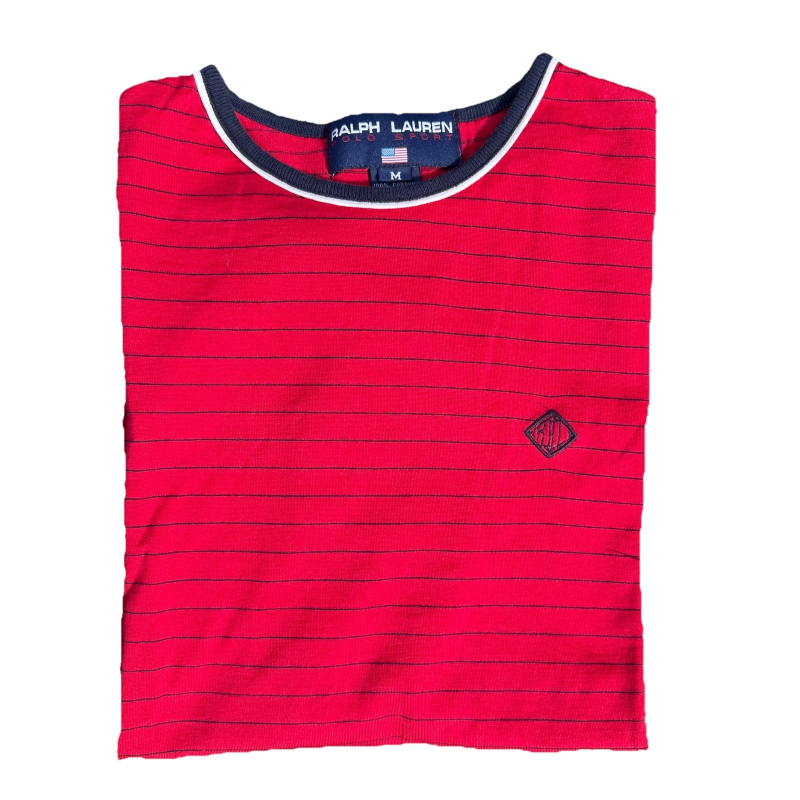 Vintage Polo Sport Shirt Womens Large Ralph Lauren Contrasting Trim Preppy 90s M