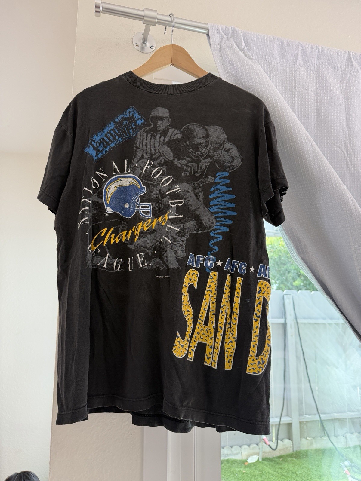 Vintage Chargers AOP Shirt Size Large 90s
