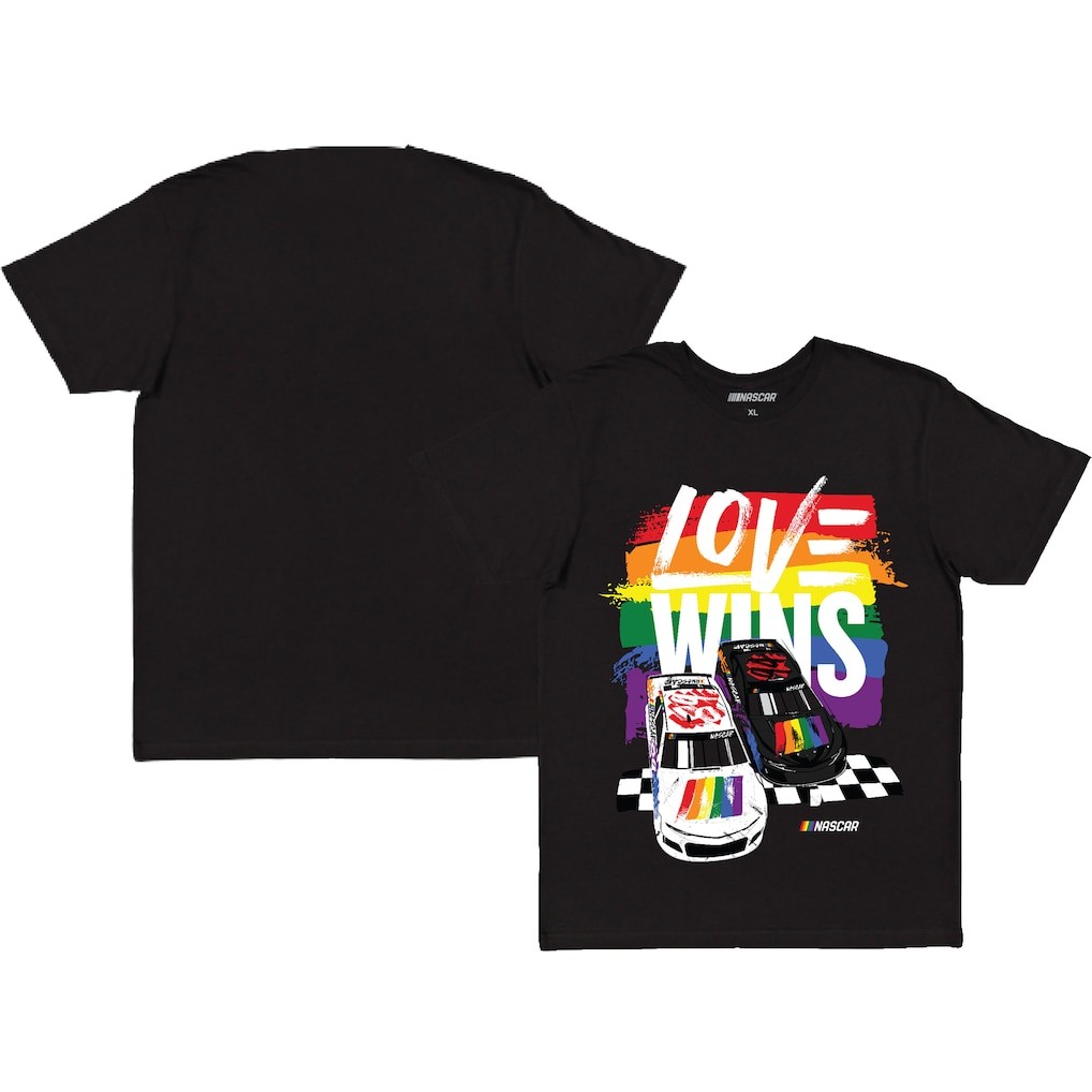 Checkered Flag Sports Love Wins Pride Racing Graphic T Shirt Tee
