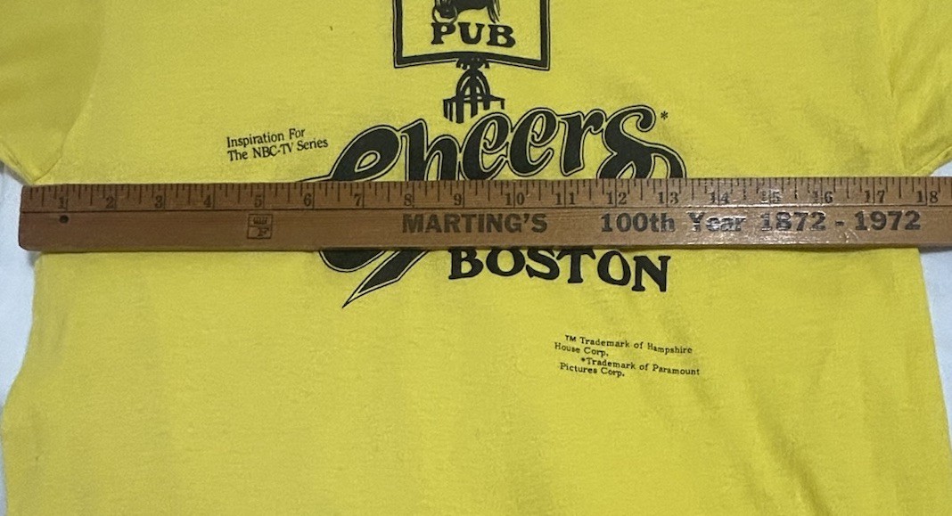 Vtg 80s Cheers TV Show T-Shirt Bull & Finch Boston 1987 Paramount Pictures Sz L?