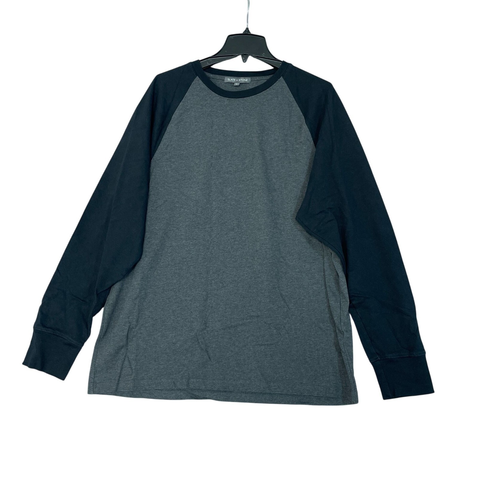 Slate & Stone Men’s XL Gray & Black Long Sleeve T-Shirt Cotton F1386