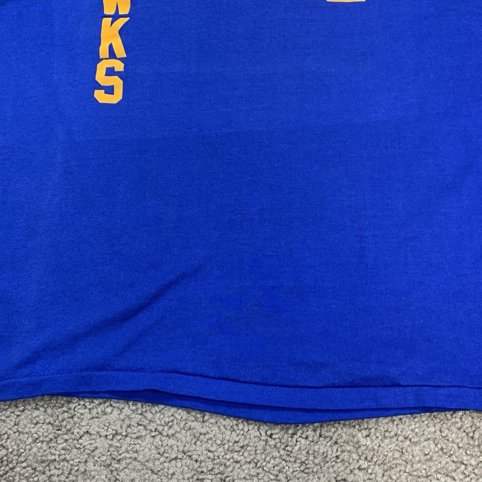 Vintage 80s Russell Mens Large Blue Long Sleeve T Shirt Preppy Sports School