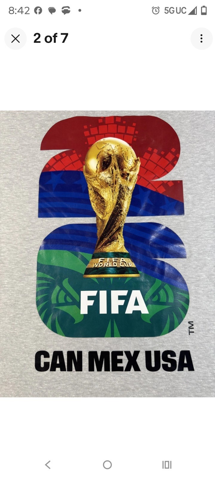 FIFA Official Licensed World Cup 2026 Graphic T- Shirt S/S New with Tag MEDIUM