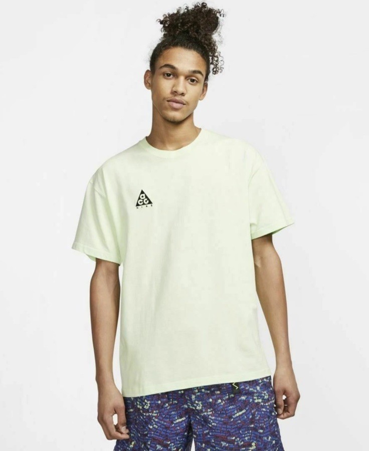 Nike ACG Logo Tee Barely Volt T-Shirt BQ7342-701 Size XS