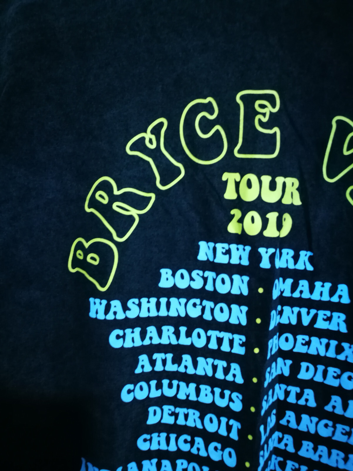 American hip hop rap music Bryce Vine 2019 America tour t shirt with dates