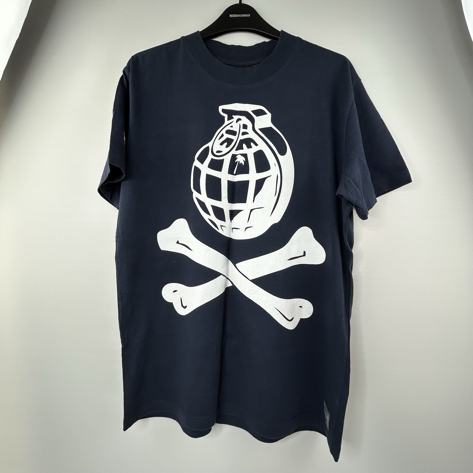 Trainer Spotter T Shirt Men’s Large Black Skull Grenade Graphic Tee L