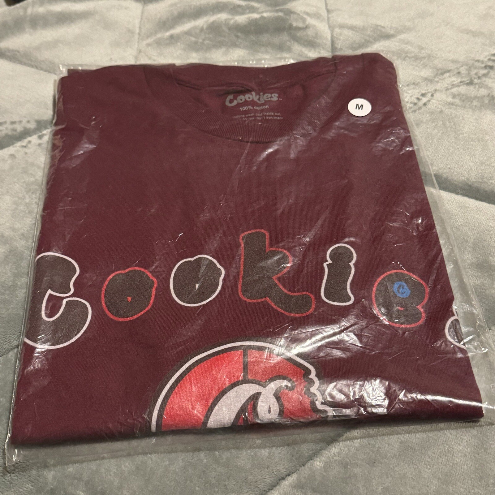 Cookies SF Medium Cookies Original LOGO T SHIRT Burgundy Authentic NEW