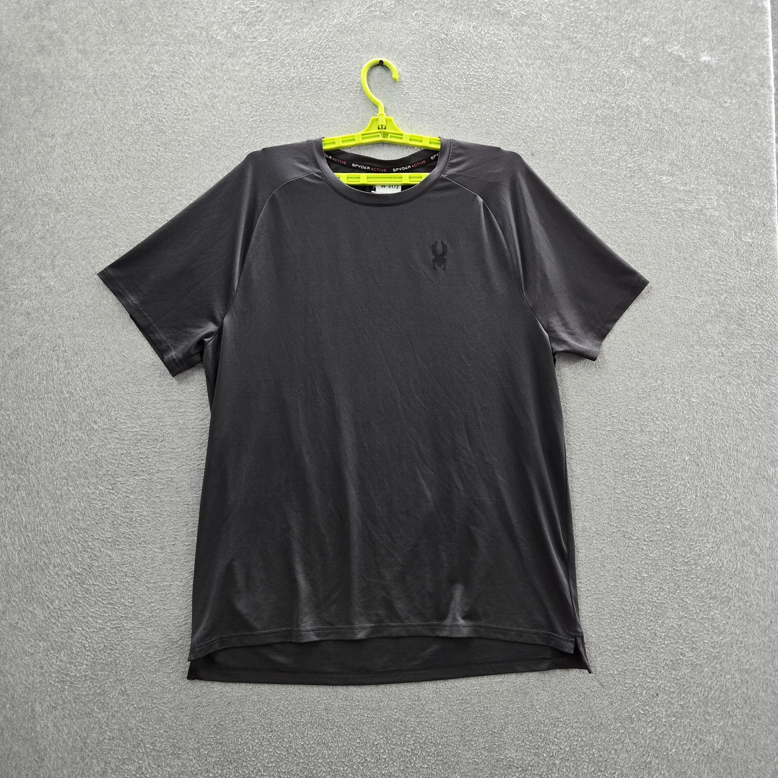 Spyder Men Shirt XL Gray Embroidered Activewear Logo Short Sleeve