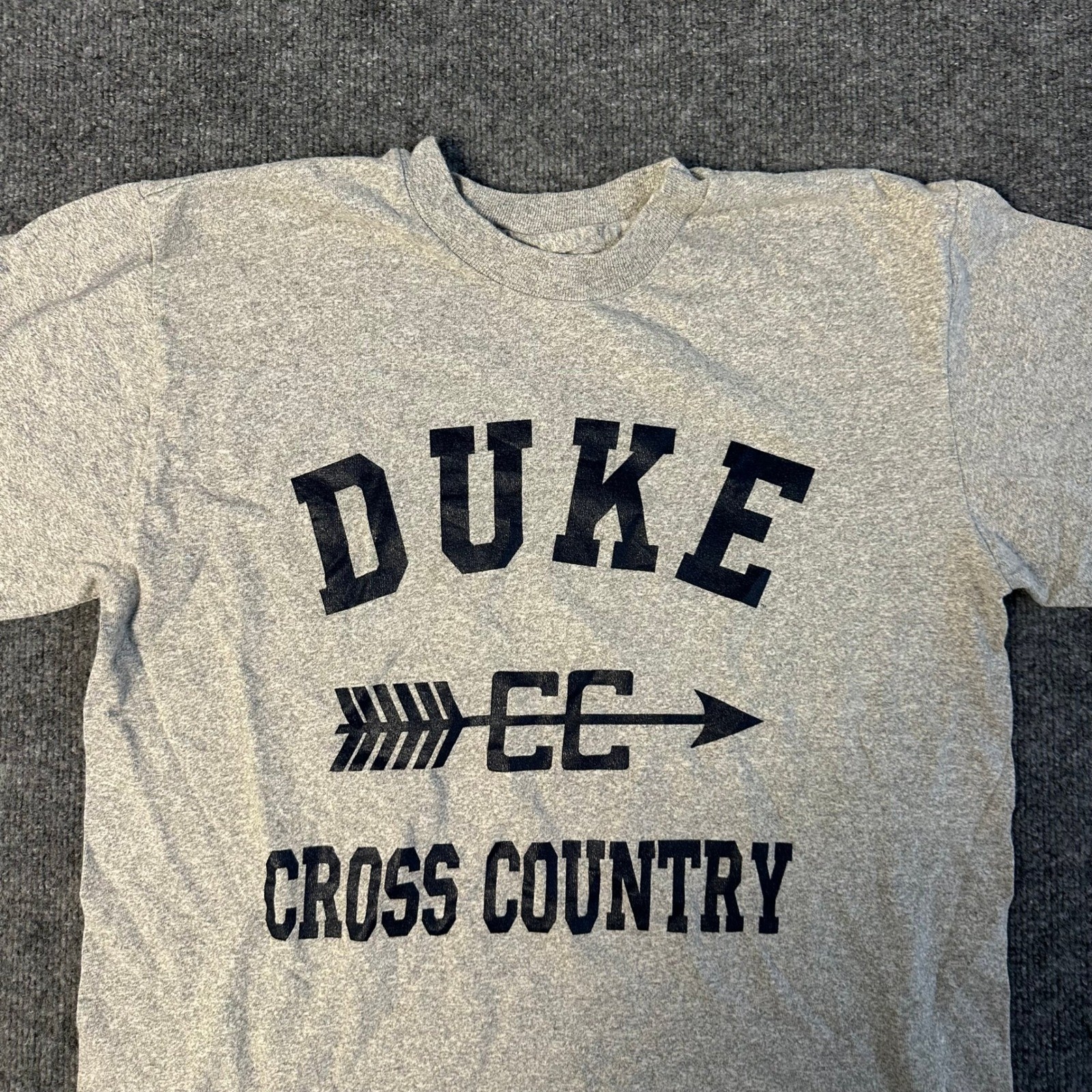Duke T-shirt Mens Size L Heather Grey Cross Country Graphic Crew Neck Casual Tee