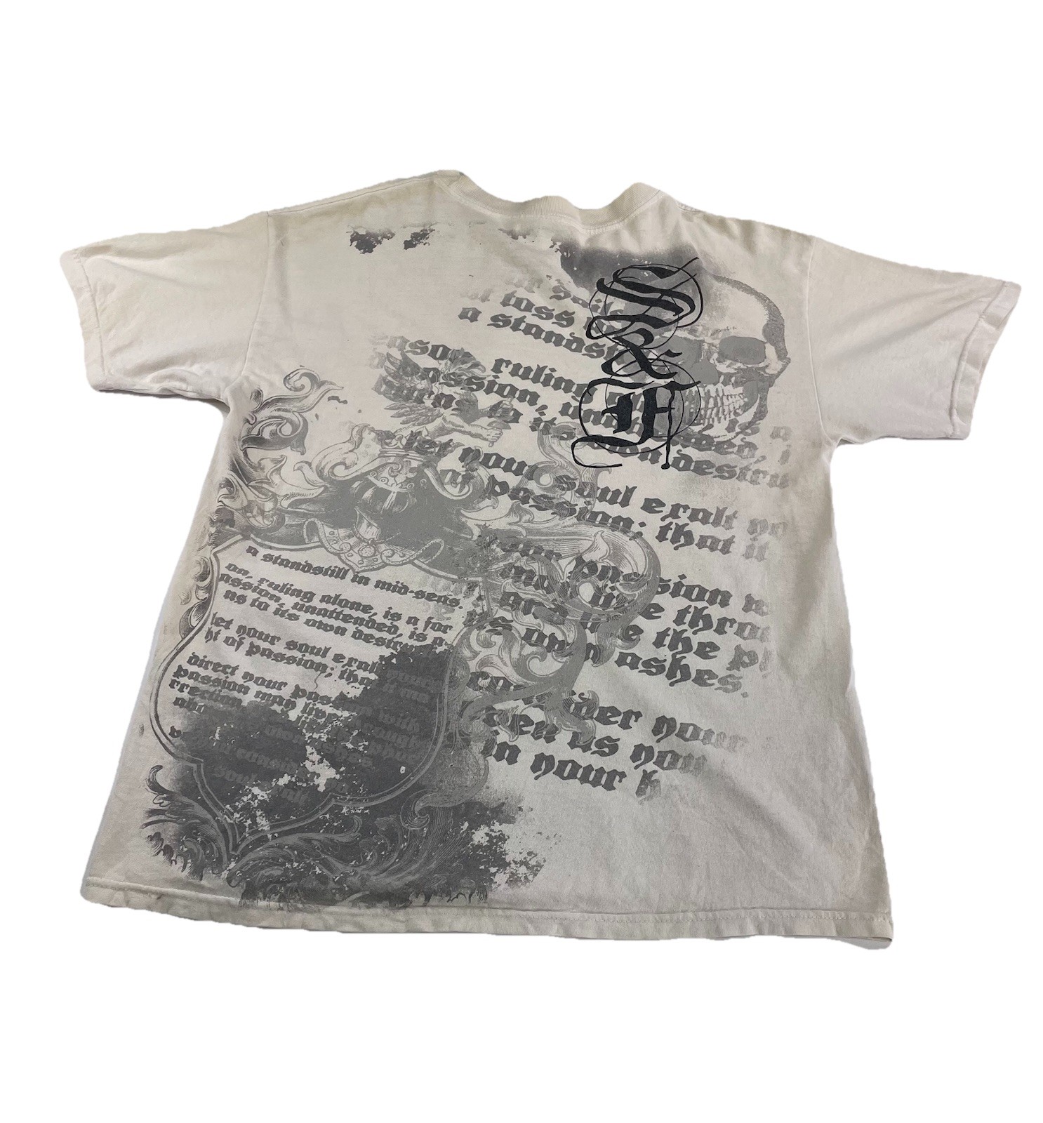 Mens 20s Urban Legend Soy & Fire White Graphic Tee Size L