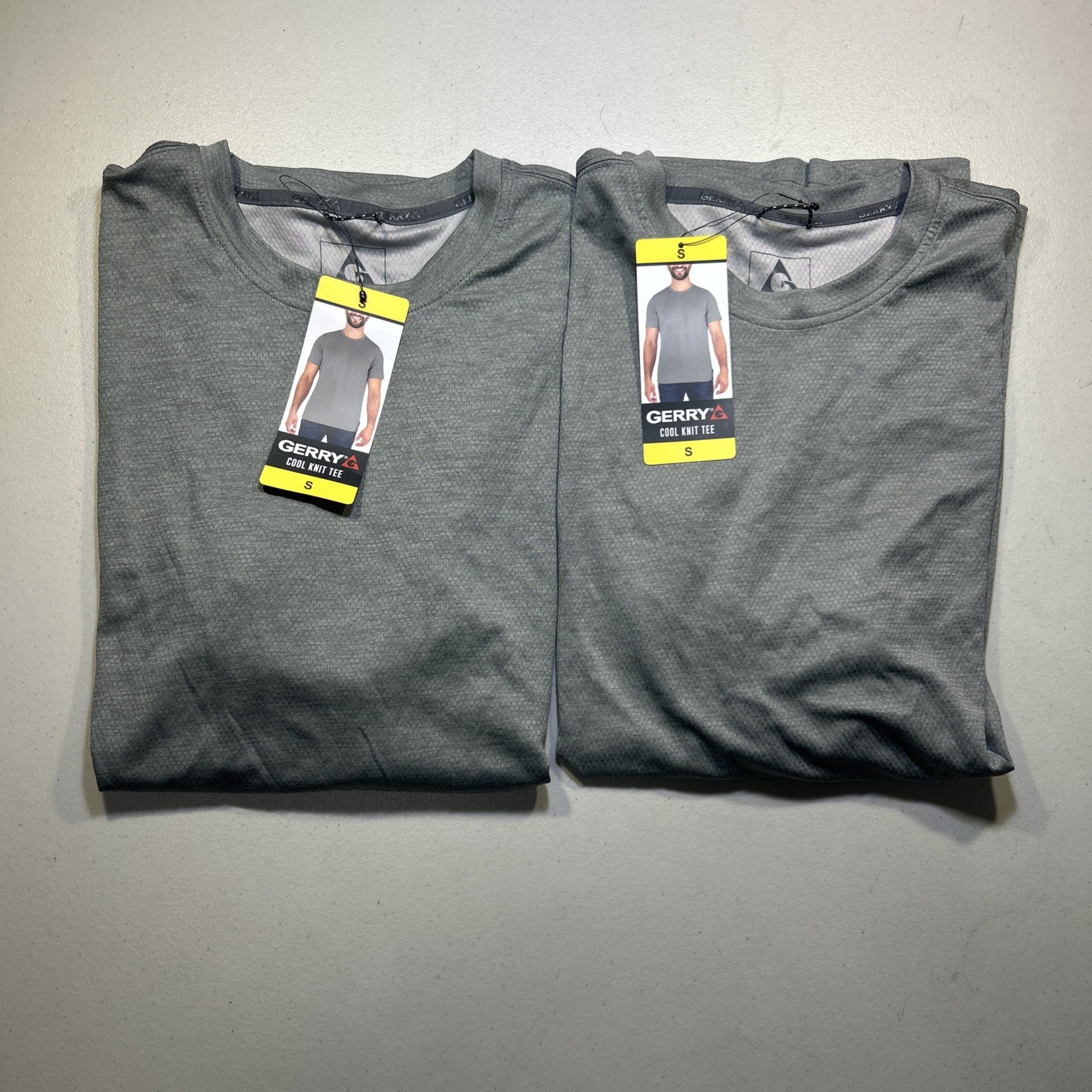 LOT OF 2 Gerry Men’s Light Weight Cool Knit Tees Gray | NWT Size S