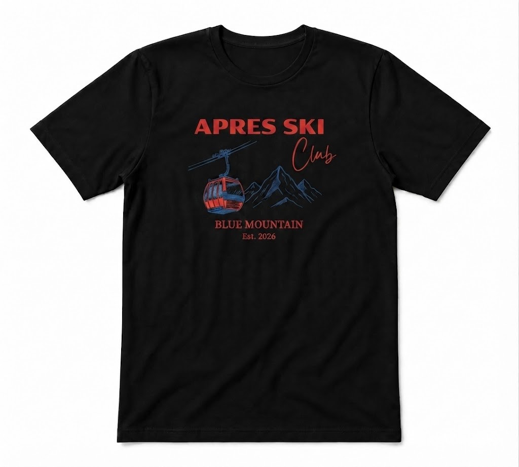 Apres Ski Club Ski Winter Team Matching Cozy Season Black T-shirt