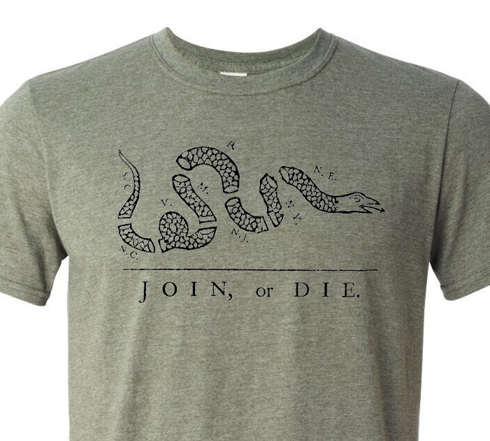 Join or Die! America’s Founding Fathers – History Tee – Fast Shipping – Soft