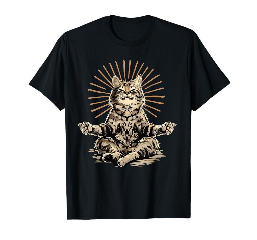 New Cat Zen Buddha Buddhist Yoga Spiritual HiShirt Made in the USA Size S to XL