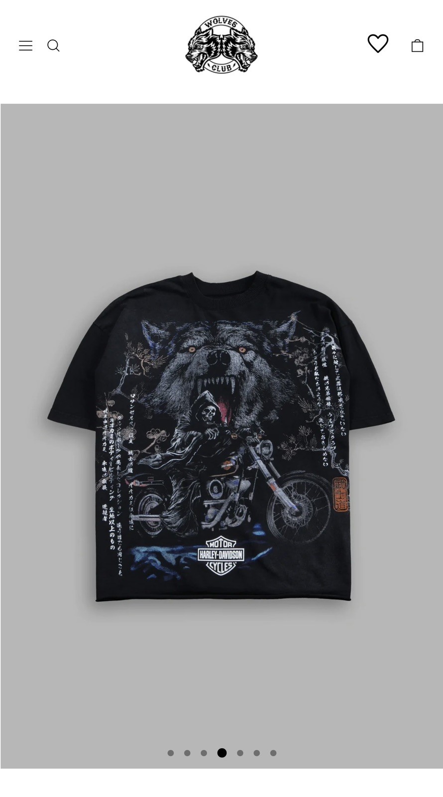 Darc Sport Harley Davidson Bushido GRIM RIDER RAW HEM BOX CUT TEE Size Small