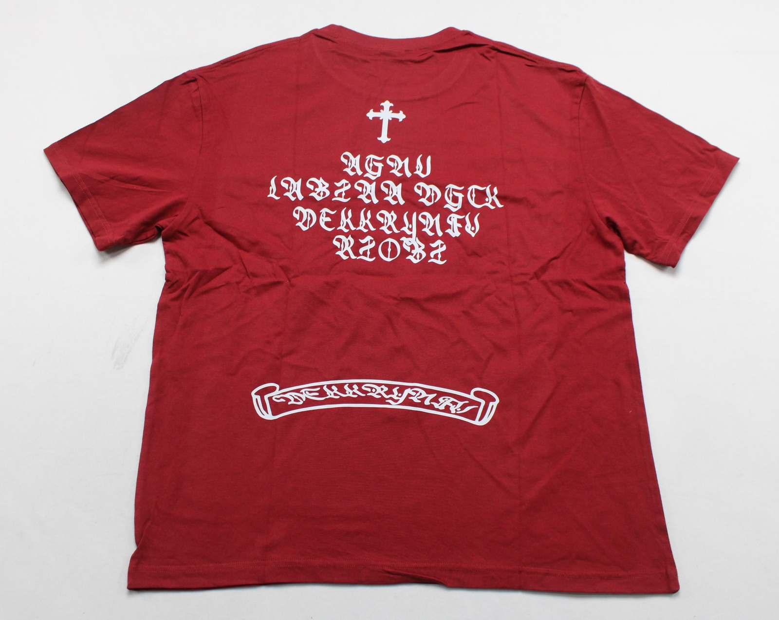 KCLOT Unisex American Cross Letter Print Short-Sleeve T-shirt CD4 Red Size XL