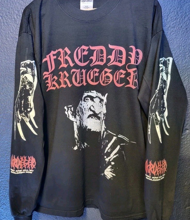 Freddy Krueger Nightmare Elm Street Long Sleeve Shirt Custom Multi-Print Shaka!!