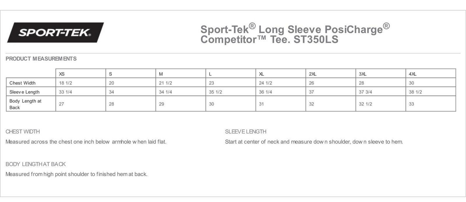 Sport-Tek Mens Long Sleeve Moisture Wicking Dri-Fit Competitor T-Shirt ST350LS