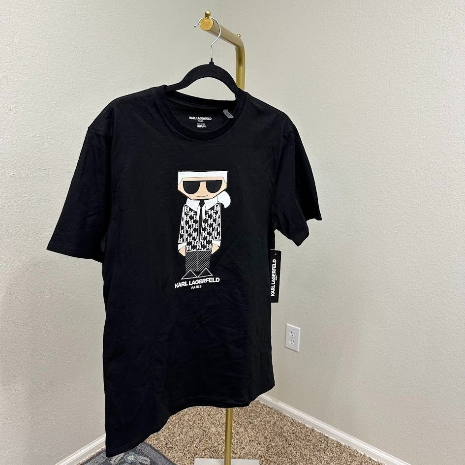 Karl Lagerfeld Paris Flat Head Karl Graphic T-Shirt 100% Cotton Mens Medium NEW