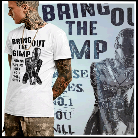 BDSM T-Shirt gimp Bondage dominatrix femdom gag Sensory Deprivation
