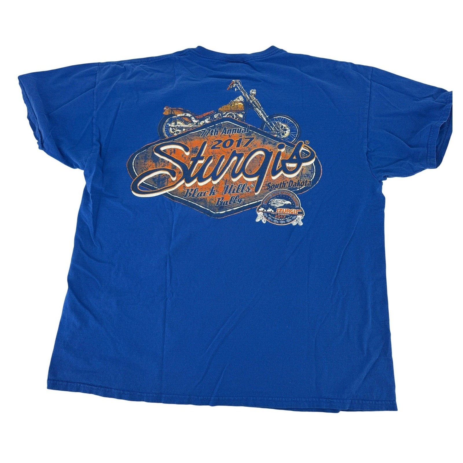 Sturgis 2017 77th Annual Black Hills Rally Blue T-Shirt Unisex Motorcycle