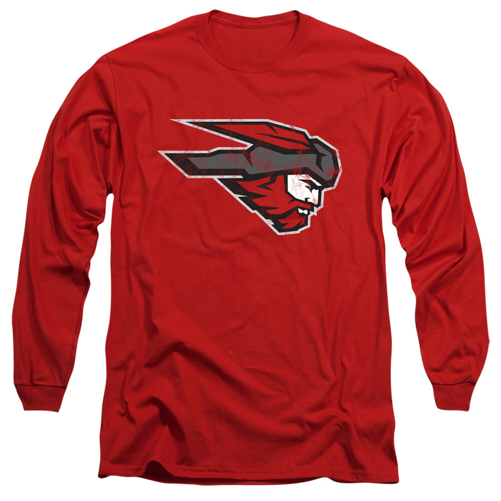 Western Colorado Adult Long Sleeve T-Shirt Distressed Logo, Red, S-3XL